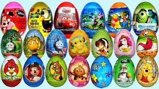 26 Surprise eggs Маша и Медведь Kinder Surprise Disney Pixar Cars 2 Mickey Mouse [upl. by Nollie]