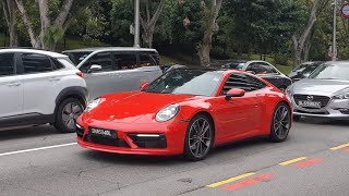 Guards Red Porsche 911 Carrera S type 992 with Sport Design Package [upl. by Akiras]