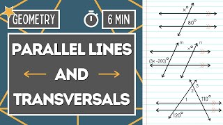 PARALLEL LINES AND TRANSVERSALS  Find the Angle Measure  Geometry Online Lesson [upl. by Atinaej]