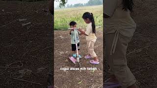 Erkan diajarin naik scooter sama teteh via dailyvlog shorts trending [upl. by Ayhtin]