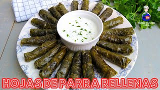 Cómo hacer Hojas de Parra Rellenas de Carne y Arroz  Dolma  Yaprak  Sarma  Comida Árabe [upl. by Noyek]