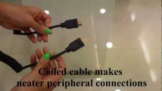 How to use a HDMI cable coil type to connect your DVD player or Gaming Console to TV [upl. by Colpin620]