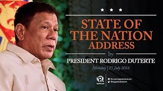 FULL SPEECH President Duterte at SONA 2016 [upl. by Dannica]