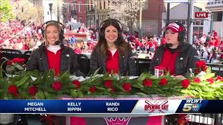 WLWT 5 Cincinnati Reds Opening Day Parade March 28 2024 [upl. by Ailadgim282]