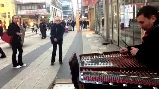 Cimbalom Open Piano street performance by George Balan Stockholm Sweden [upl. by Aseeral435]