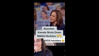 Reaction Kamala Harris Shuts Down MAGA Hecklers 🫡✨ [upl. by Einnij385]