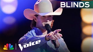 Cowboy Rowdy Shea Shows Guts with quotYou Shouldnt Kiss Me Like Thisquot  The Voice Blind Auditions [upl. by Wyn435]