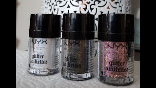 Nyx metallic glitter paillettes swatch [upl. by Nuahsel609]