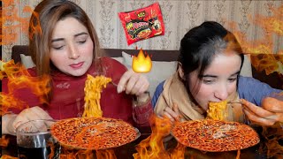 SPICY NOODLES CHALLENGE 🔥 with my Daughter  Korean Ramen Noodles [upl. by Burrus]