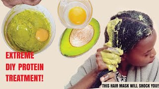 Extreme Deep Conditioning Protein Treatment for Rapid Hair Growth  Egg and Avocado Hair Mask [upl. by Elbys30]