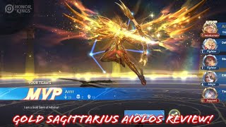 Honor of Kings  Hou Yi Gold Sagittarius Aiolos Skin Cloth Review [upl. by Mccoy]