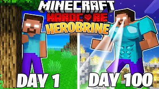 I Survived 100 DAYS as HEROBRINE in HARDCORE Minecraft [upl. by Hollie]