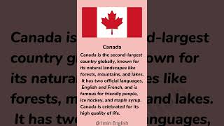 Canada  Learn English Through Story  English listening Practice shorts [upl. by Nerol]