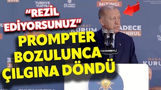 Erdoğan mitingde prompter bozulunca çılgına döndü quotREZİL EDİYORSUNUZ [upl. by Kayley947]