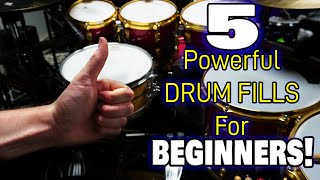 5 POWERFUL Drum Fills For Beginners  Easy Beginner Drum Fills  DRUM LESSON [upl. by Sura360]