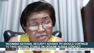 Clarita Carlos PH to be neutral in UkraineRussia conflict under Marcos  ANC [upl. by Sweet]