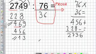 Divisione a due cifre con la prova [upl. by Adnhoj]