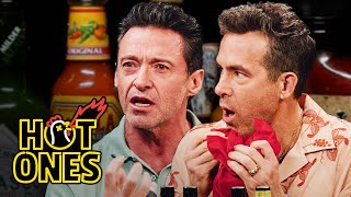 Ryan Reynolds and Hugh Jackman Go Claws Out While Eating Spicy Wings  Hot Ones [upl. by Einnoc]