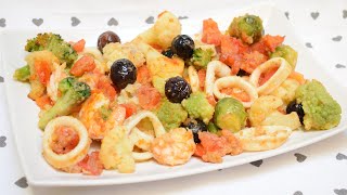 GAMBERI E CALAMARI CON VERDURE GRIGLIATE AL FORNO [upl. by Perdita279]