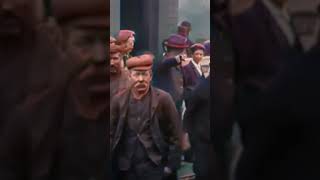 1901 Restored Footage of Miners leaving Pendlebury Colliery after a shift in the mines [upl. by Htebi399]