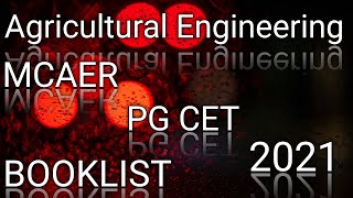 Booklist  Agricultural Engineering  PG CET 2021 MCAER [upl. by Ruford517]