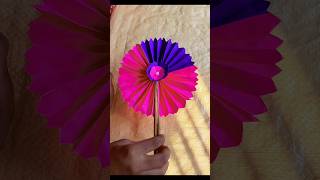 paper folding flower  paper folding hand fan papercraft art trending pankha youtube short [upl. by Akilegna]