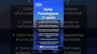 Qizlar Psixologiyasi 1qism Psixologiya manipulyatsiya qorapsixologiya [upl. by Tran]