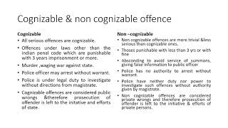 Cognizable amp non cognizable offence [upl. by Sancha496]