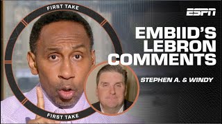 🚨 ‘THIS CAN SPELL TROUBLE’ 🚨 Stephen A ADDRESSES Joel Embiid’s LeBron James comments  First Take [upl. by Gavrilla]