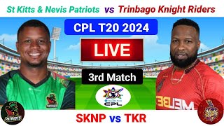 CPL Live  SKNP vs TKR Live  3rd Match  CPL T20 Live  Caribbean Premier League 2024 Live [upl. by Dora547]