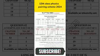 2nd year physics pairing scheme 2024 shorts short viral trending [upl. by Nowahs]