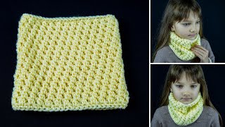 A simple crochet snoodscarf with an amazing pattern [upl. by Wootten]