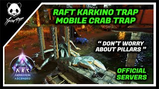 How To Make A Fast And Easy KARKINO Raft Trap  MOBILE KARKINO TRAP  ARK Survival Ascended [upl. by Adnalay]