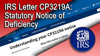 IRS Letter CP3219A Statutory Notice of Deficiency [upl. by Konrad]