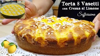 TORTA 8 VASETTI SOFFICISSIMA CON CREMA AL LIMONE 🍋 CAKE 8 JARS WITH LEMON CREAM [upl. by Mccall416]