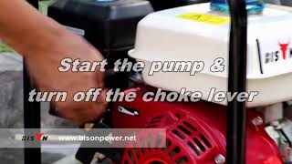 How to start water pumpGasoline water pump operation [upl. by Zetroc914]