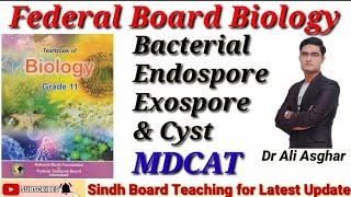 Bacterial Endospore Exospore and Cyst Federal Board Biology mdcat [upl. by Gervase]