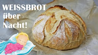 BROT IM SCHLAF BACKEN  EINFACHES ÜBERNACHTBROT  BROT MIT ÜBERNACHTGARE  OVERNIGHT BREAD ENG SUBS [upl. by Akirdnuhs]