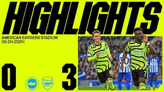 HIGHLIGHTS  Brighton amp Hove Albion vs Arsenal 03  Saka Havertz amp Trossard seal key victory [upl. by Cobbie]