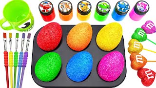 Satisfying Video Rainbow Mixing All Lollipop amp Color EGGS From Magic Glitter Candy amp Cutting ASMR [upl. by Kiker]