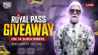 5 GIVEAWAYS on 1k Rush Gameplay  Livik Erangle  Road to 1k  MAGICxLUFFY is Live [upl. by Yartnod96]