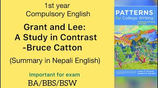 Grant and LeeA Study in Contrast Summary in NepaliBABBSBSW 1st yearPatterns for college writing [upl. by Smada308]