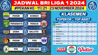 Jadwal BRI Liga 1 2024 Pekan ke 11  Persib vs Borneo FC  Persebaya vs Persija  Live Indosiar [upl. by Aihcrop]