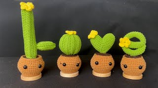 Woow Easy Crochet LOVE Cactus Decoration Gift For Valentines Day Mother‘s Day 钩织情人节爱字仙人掌 [upl. by Auginahs182]