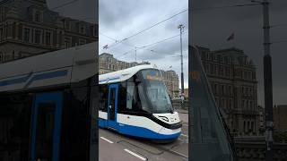 CAF Urbos 100 TRAMS crossing the drawbridge in Amsterdam 🇳🇱 [upl. by Retrak]