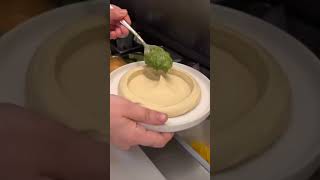 Hummus plating 🤤 viralvideo food barbeque hummus hummuslover arabfoods pizza whyfoodie [upl. by Enillebyam]