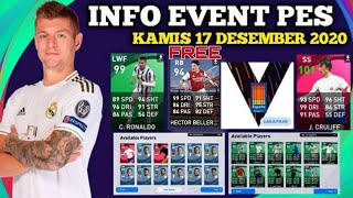 INFO EVENT KAMIS 17 DESEMBER PES 2021 MOBILE FREE BELLERIN MATCHDAY 200 COIN  PES 2021 MOBILE [upl. by Oine]