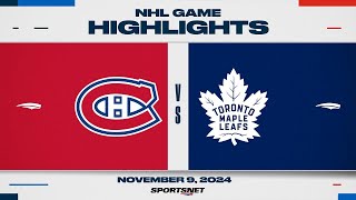 NHL Highlights  Canadiens vs Maple Leafs  November 9 2024 [upl. by Funch593]