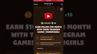 Earn 10000 per Month with These Telegram Games  Memefi Video Code [upl. by Sussi151]