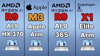 ryzen ai 9 hx 370 benchmark VS ryzen ai 9 365 vs Ryzen 8840 HS vs apple M3 MACBOOK AİR vs Intel155h [upl. by Christos]